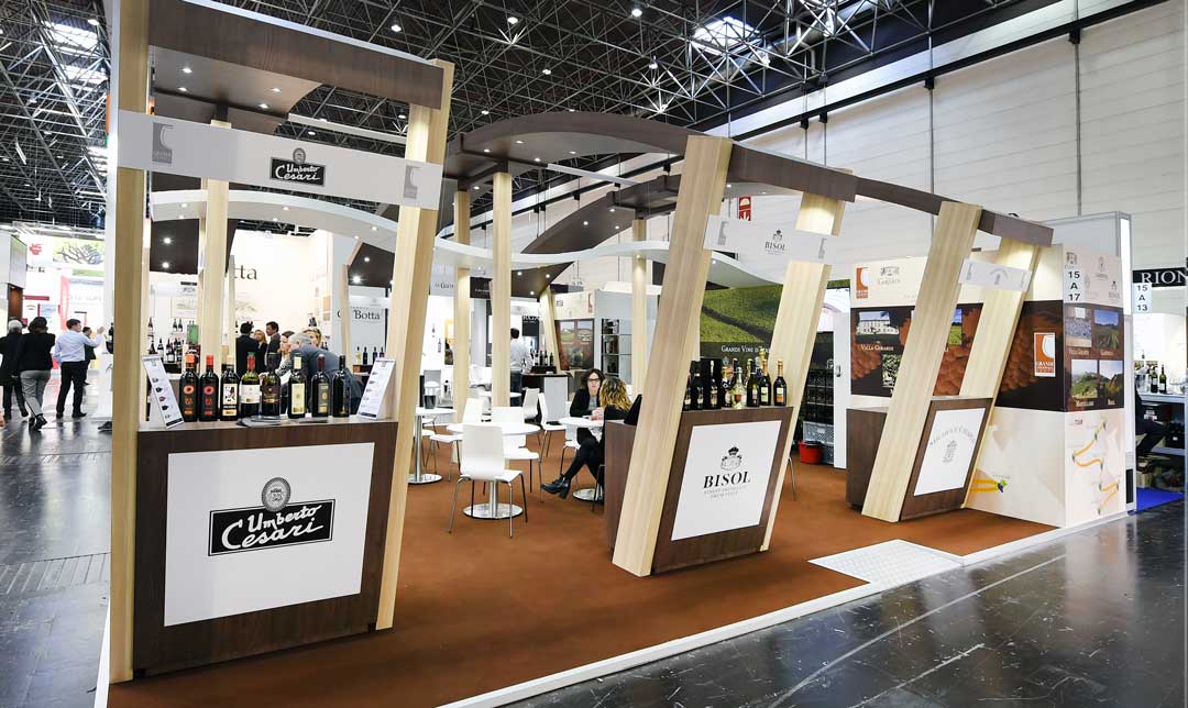 Stand sur mesure Grandi Vini 76m2 pour le salon Prowein