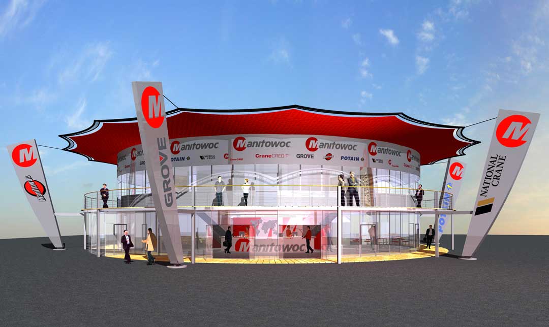 Conception 3D d'un stand outdoor pour Manitowoc