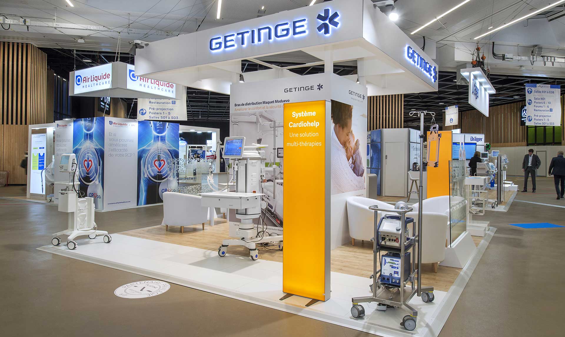 Concepteur de stand santé Getinge pour le SRLF 2019