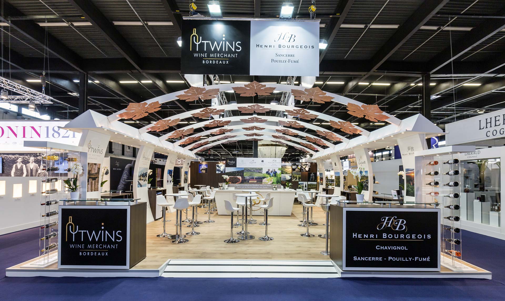 Création du stand Famille Bourgeois et Twins pour le salon Vinexpo 2017 de Bordeaux