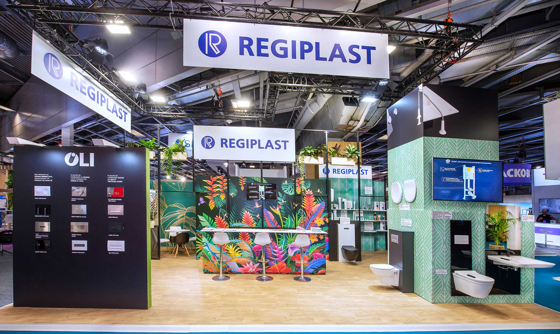 conception du stand Regiplast de 54m2 au Salon Ideobain 2022 à Paris